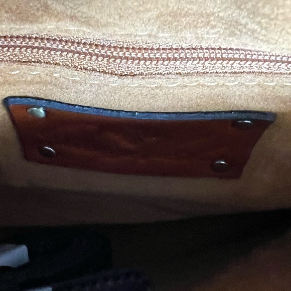 New Patricia Nash Yoeky Leather Top Handle Crossbody Vintage Color Block NWT - Picture 5 of 8